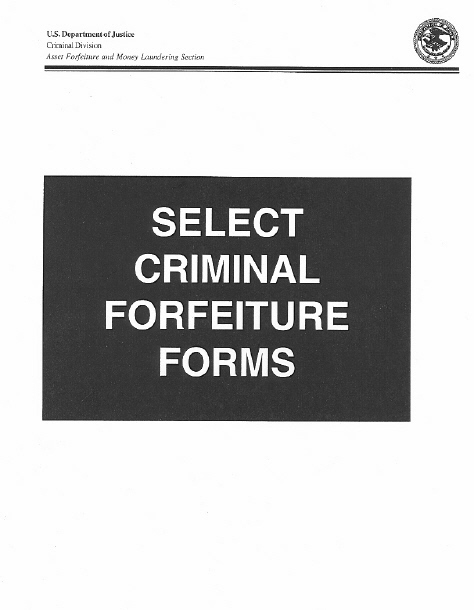 Selected
                  Criminal Forfeiture Forms